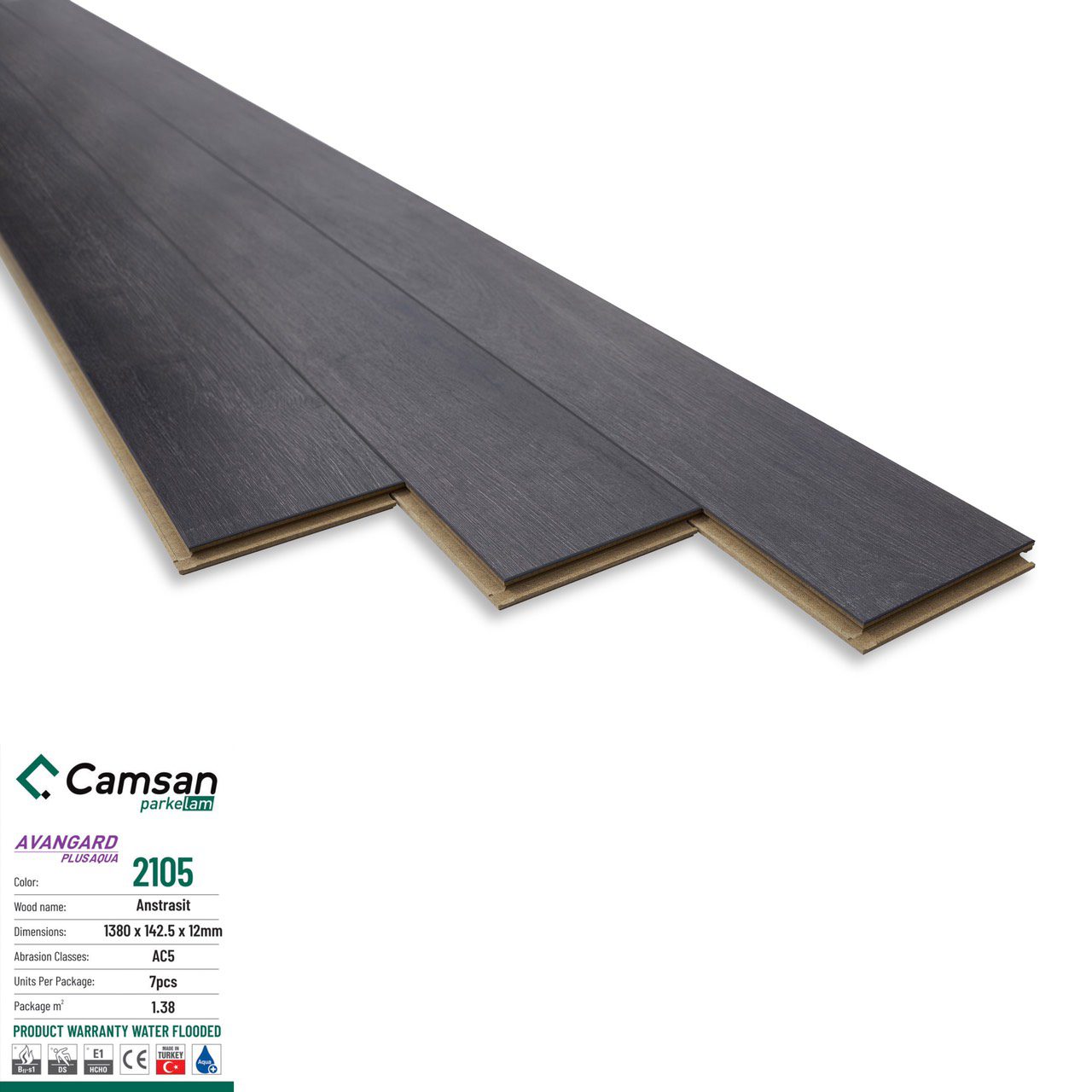 Sàn gỗ Camsan aqua 12mm 2105