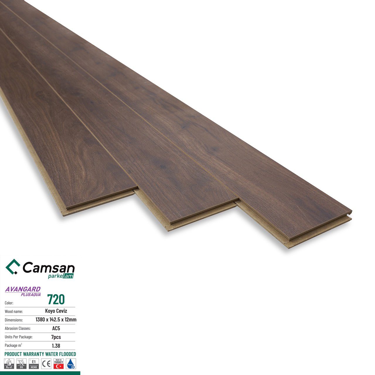 Sàn gỗ Camsan aqua 12mm 720