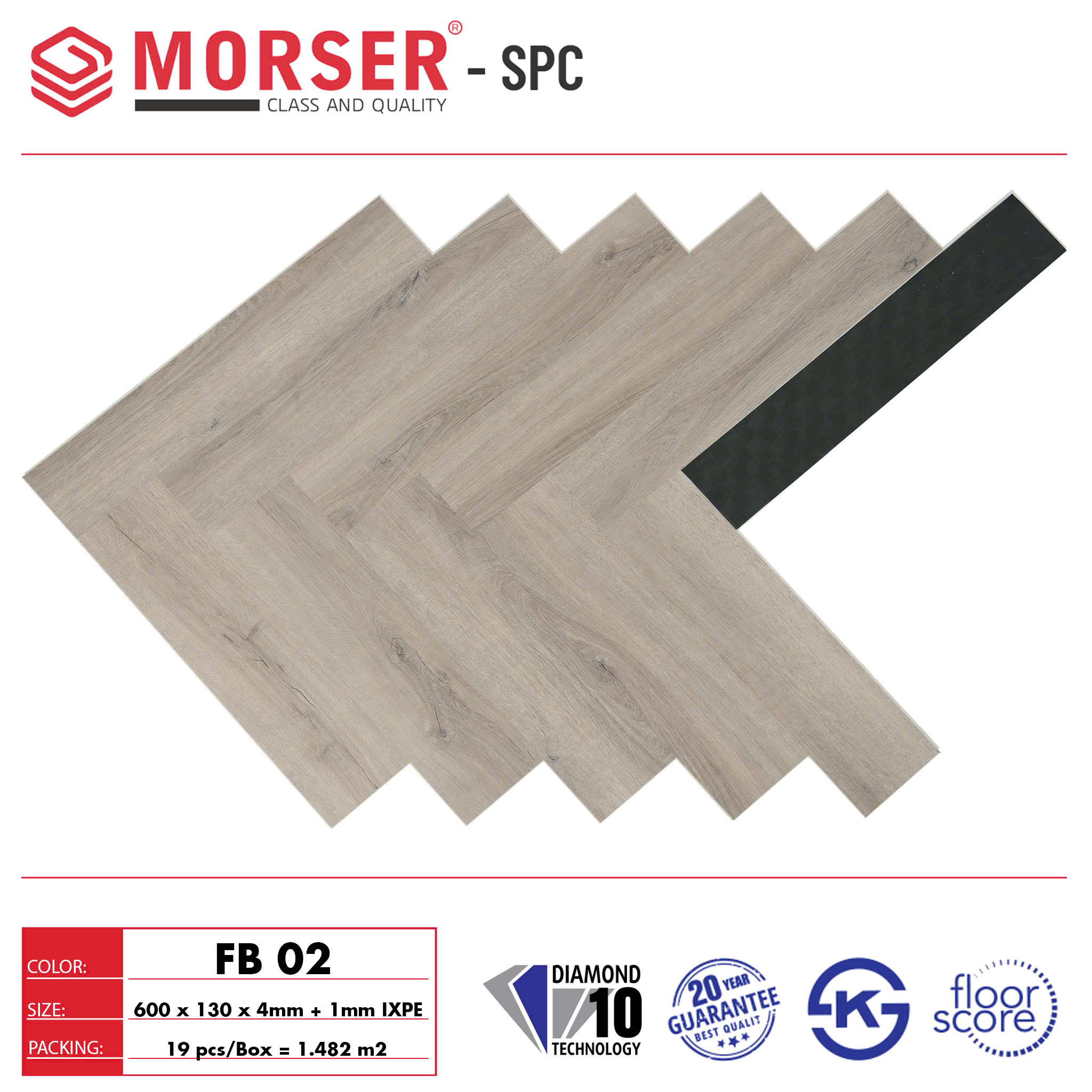 Sàn nhựa xương cá 4mm Morser FB02 Sàn nhựa xương cá 4mm Morser FB02