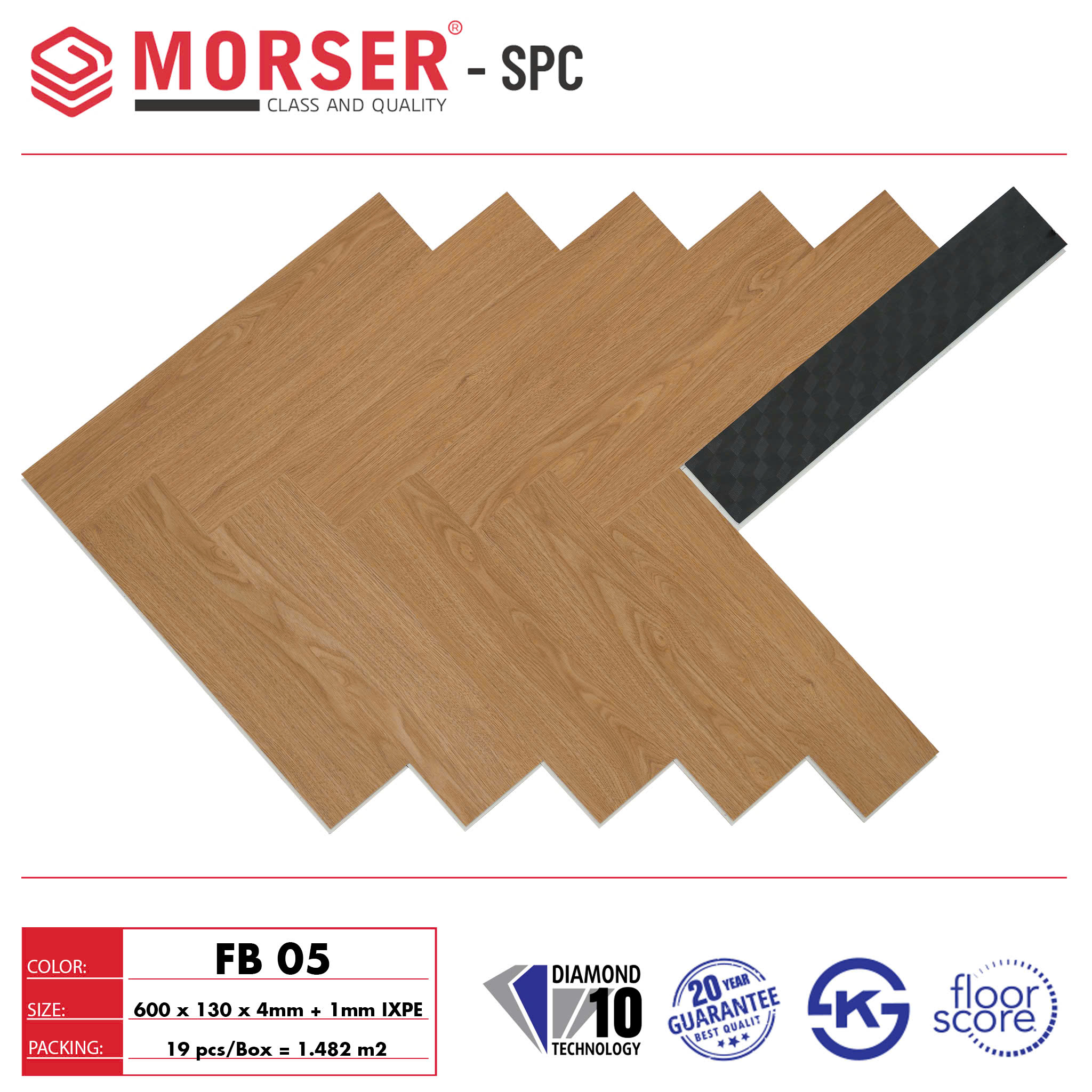 Sàn nhựa xương cá 4mm Morser FB05