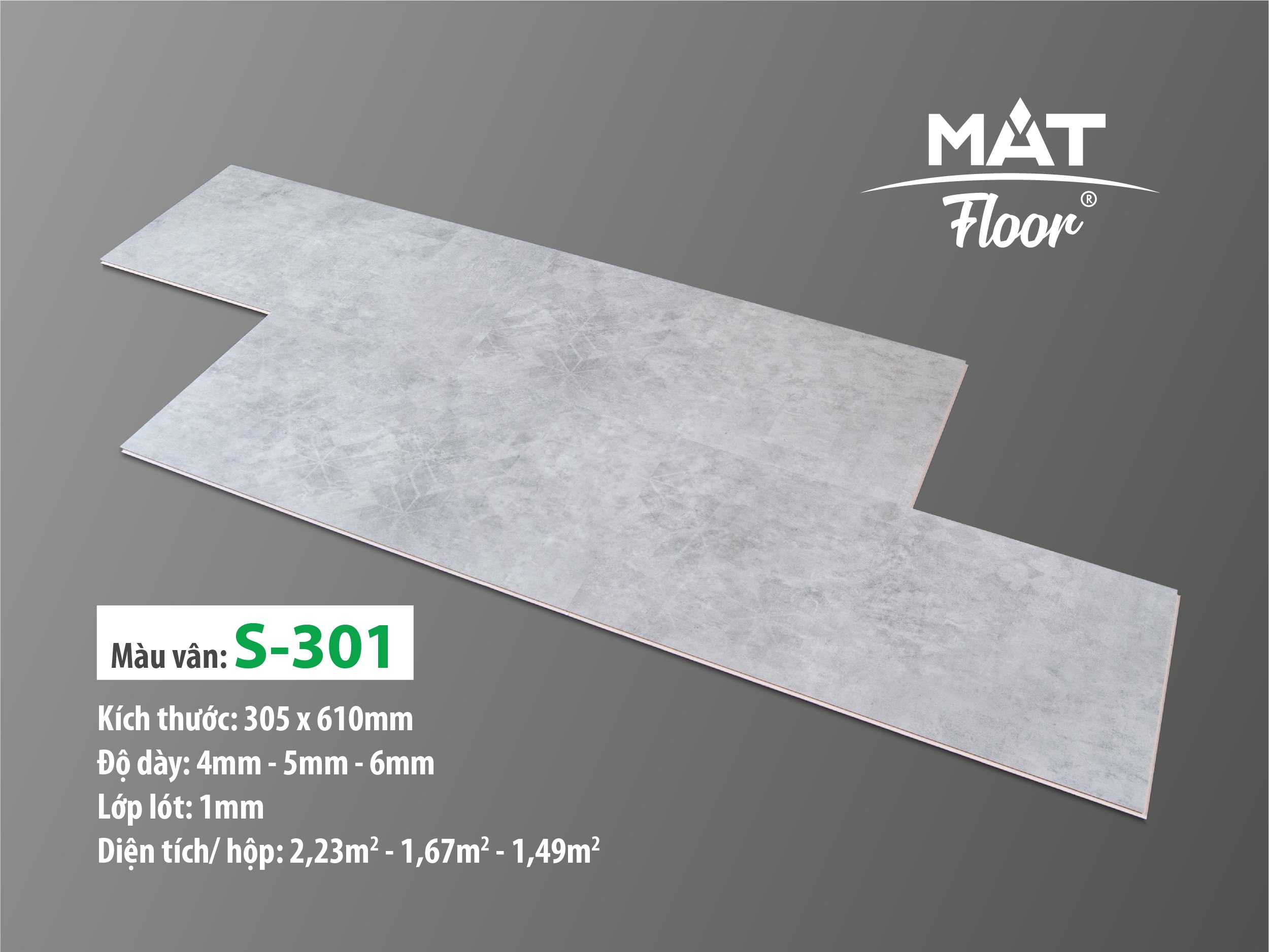 Sàn nhựa Matfloor vân đá S-301