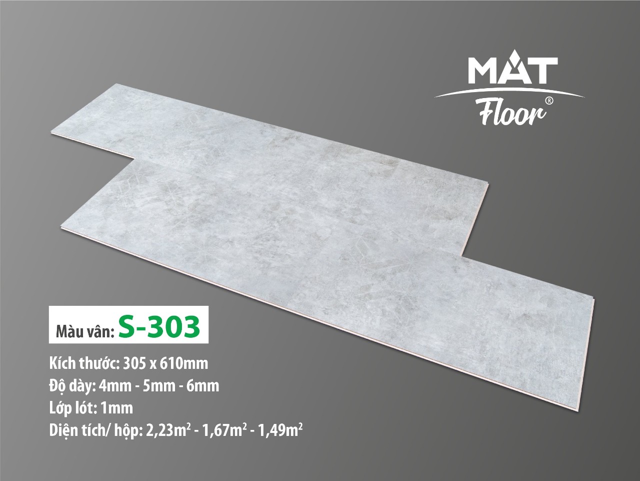 Sàn nhựa Matfloor vân đá S-303