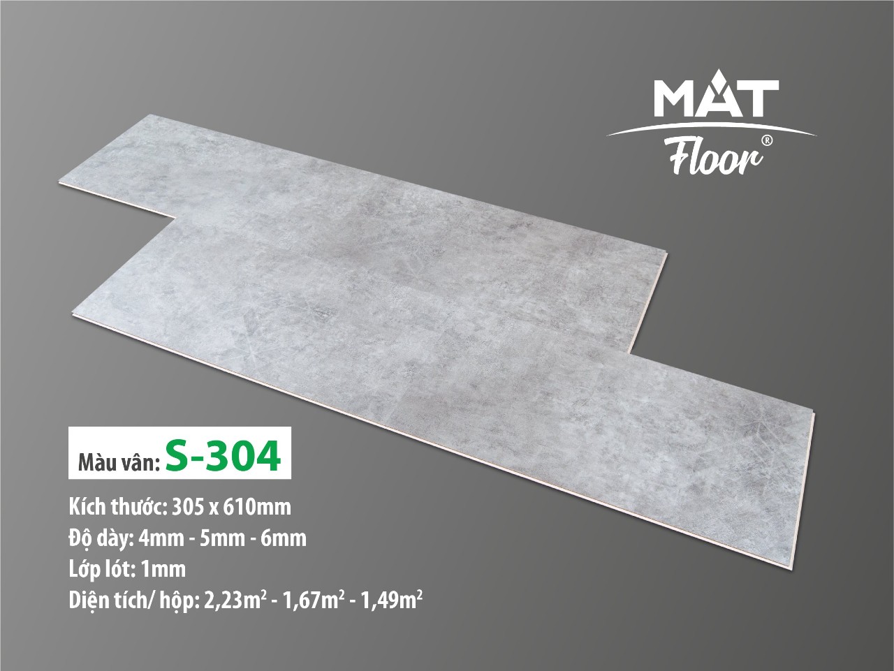 Sàn nhựa Matfloor vân đá S-304