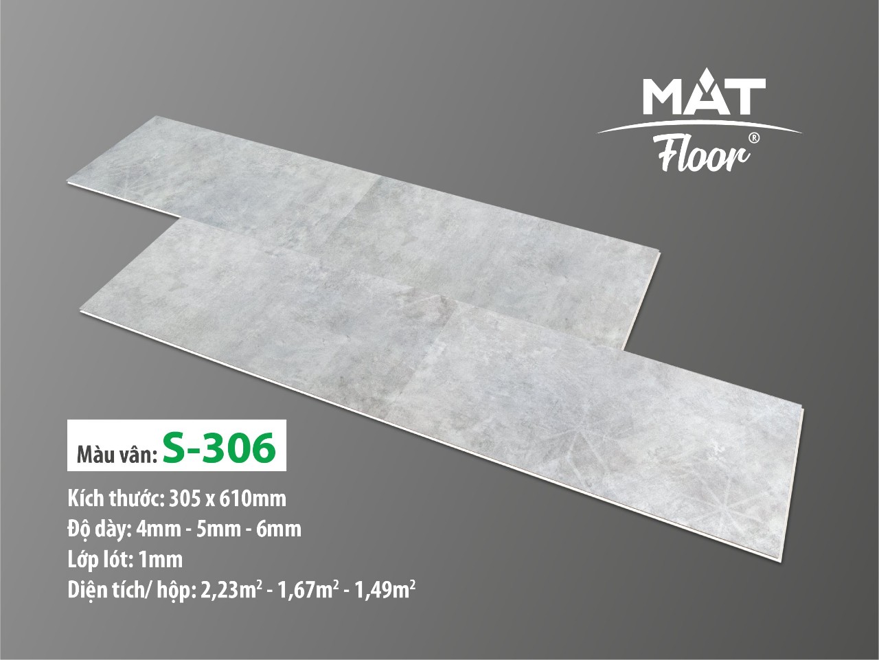 Sàn nhựa Matfloor vân đá S-306
