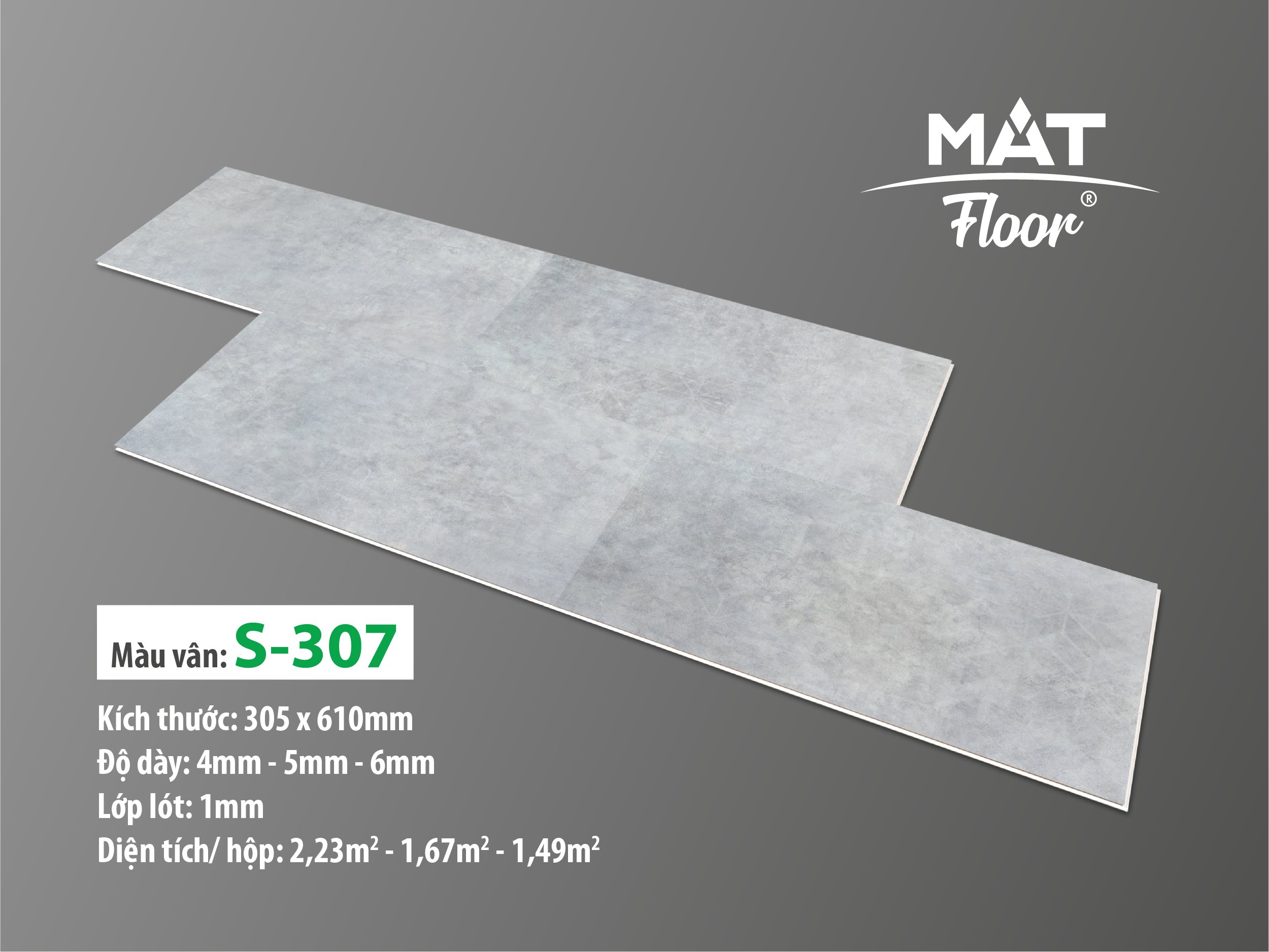 Sàn nhựa Matfloor vân đá S-307