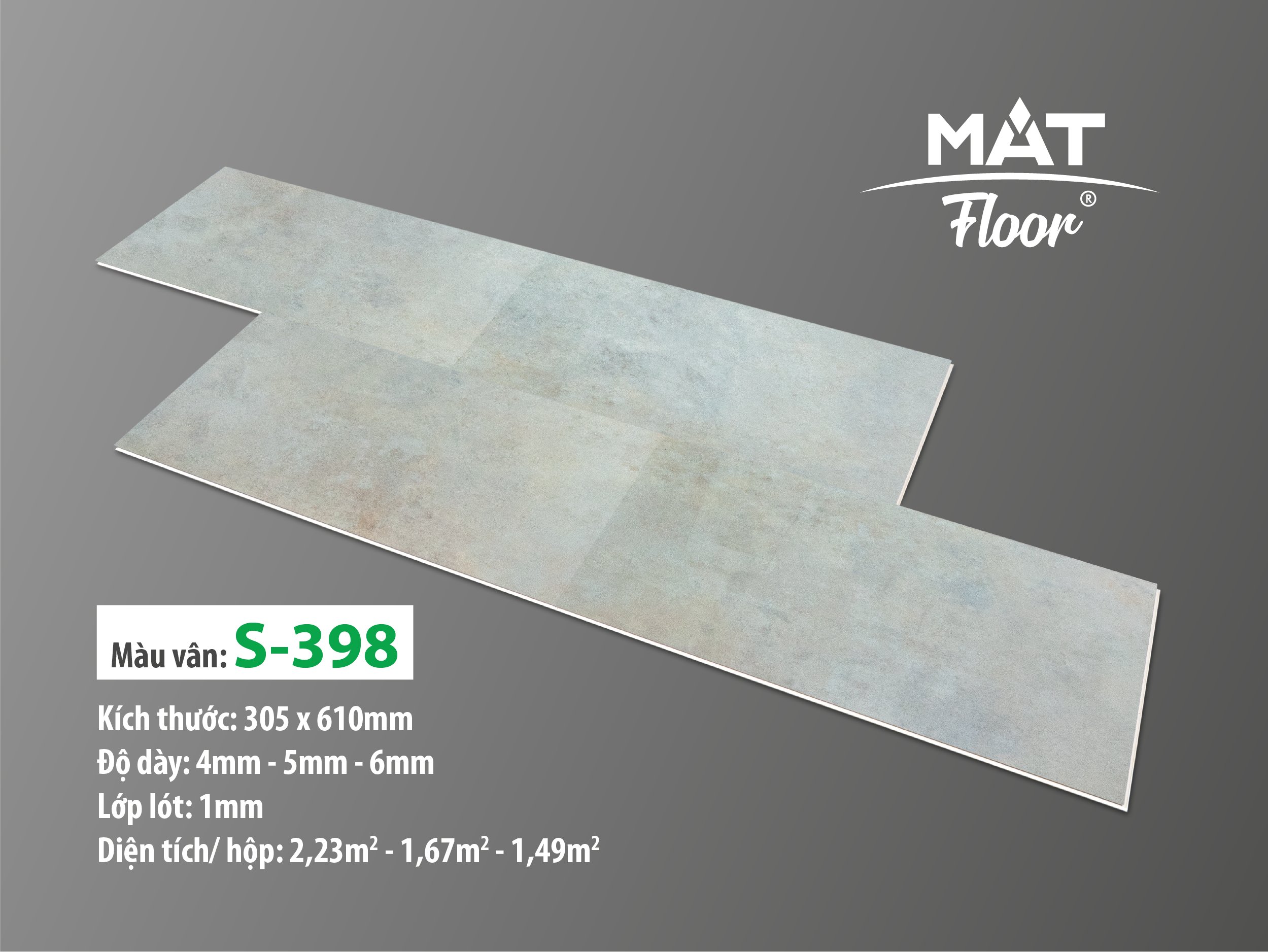 Sàn nhựa Matfloor vân đá S-398