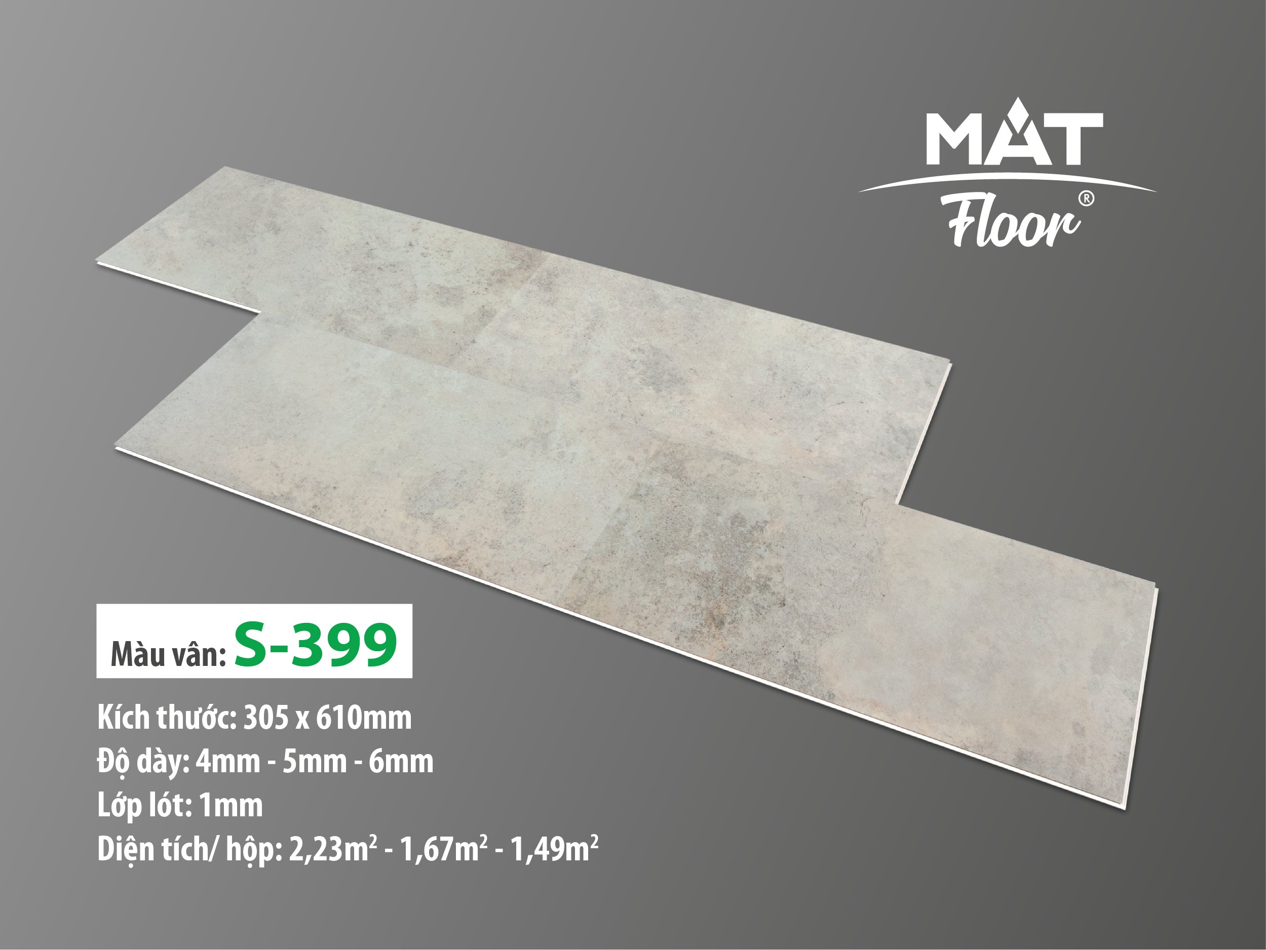 Sàn nhựa Matfloor vân đá S-399