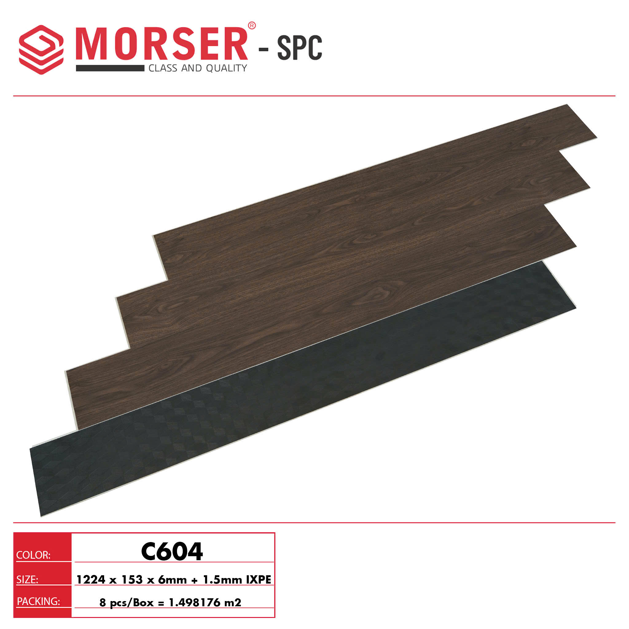 Sàn nhựa Morser lót thẳng 6mm C604