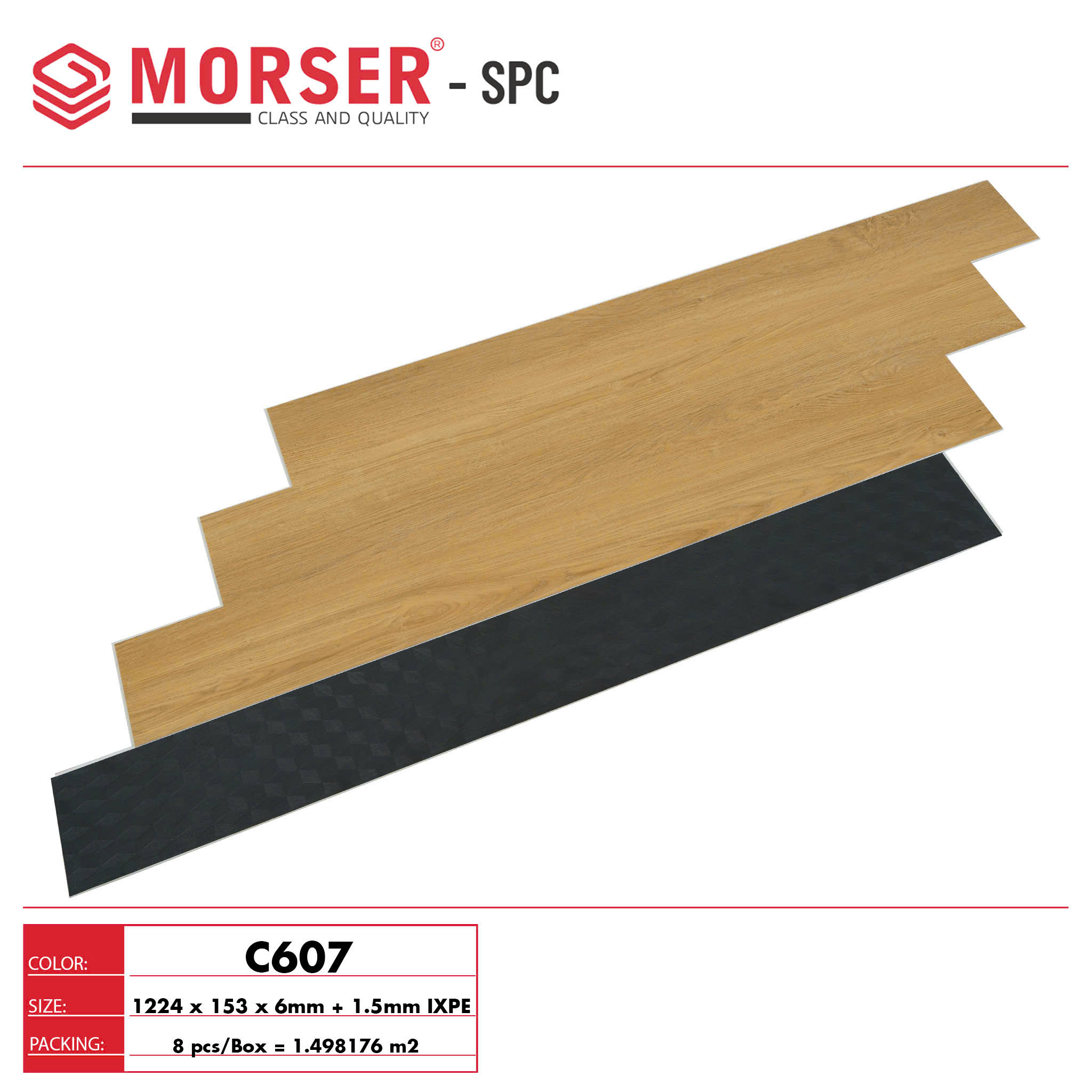 Sàn nhựa Morser lót thẳng 6mm C607