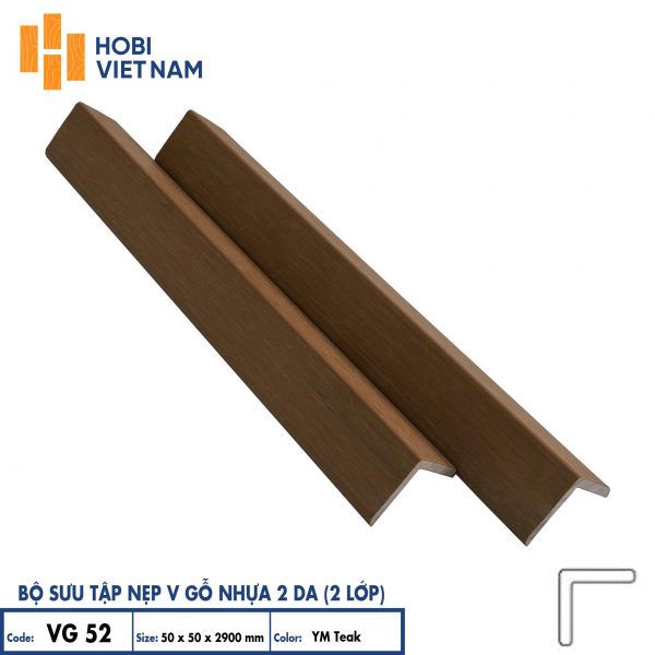 Nẹp V50 gỗ nhựa 2 da VG52