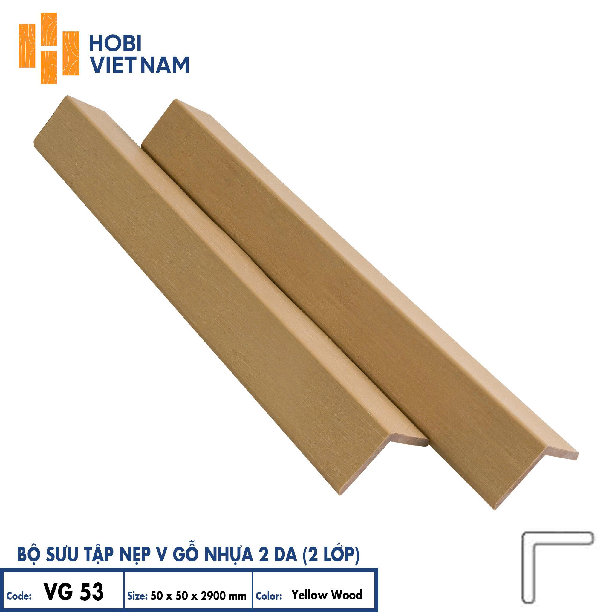 Nẹp V50 gỗ nhựa 2 da VG53