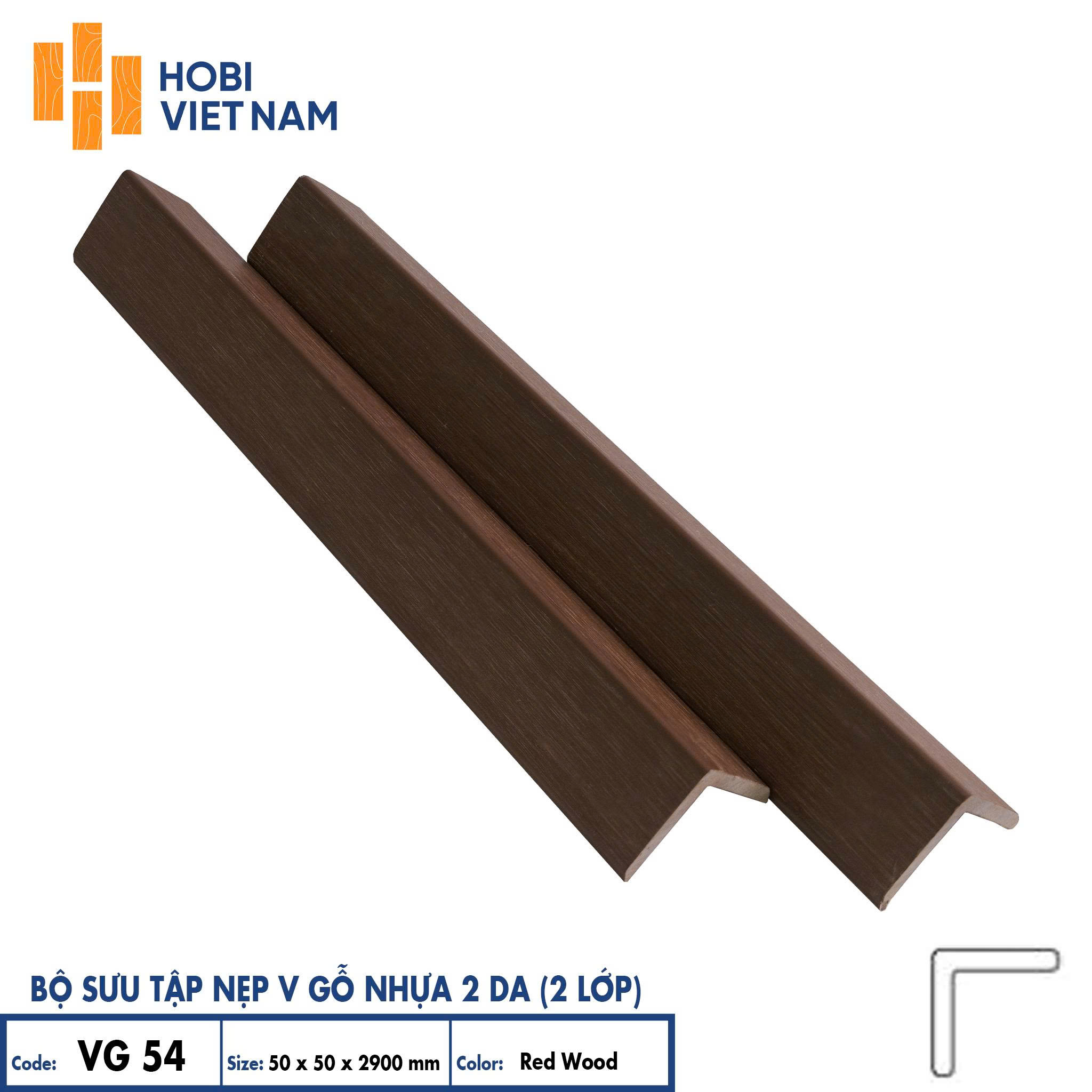 Nẹp V50 gỗ nhựa 2 da VG54