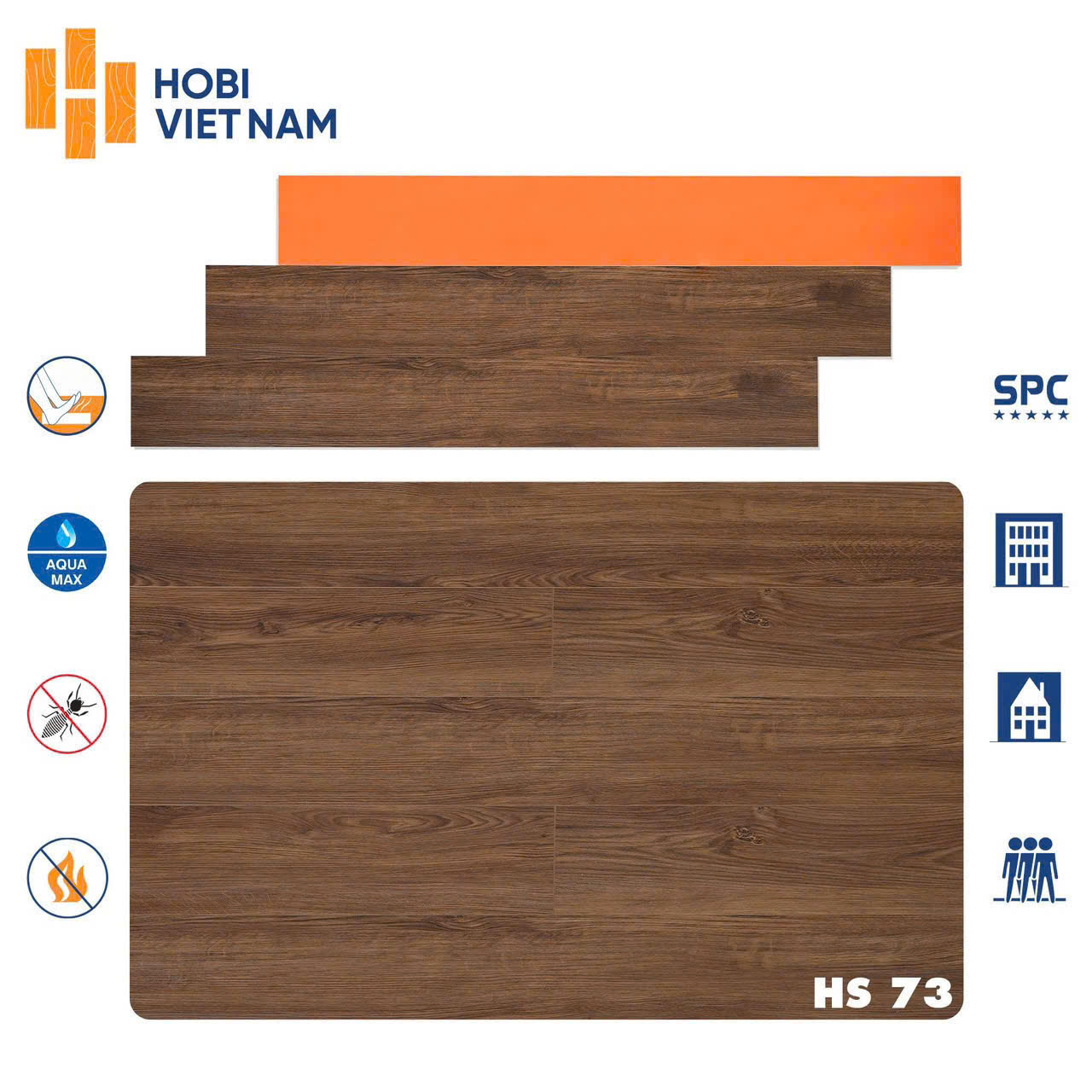 Sàn nhựa Hobi đế cao su dày 8,5mm HS73