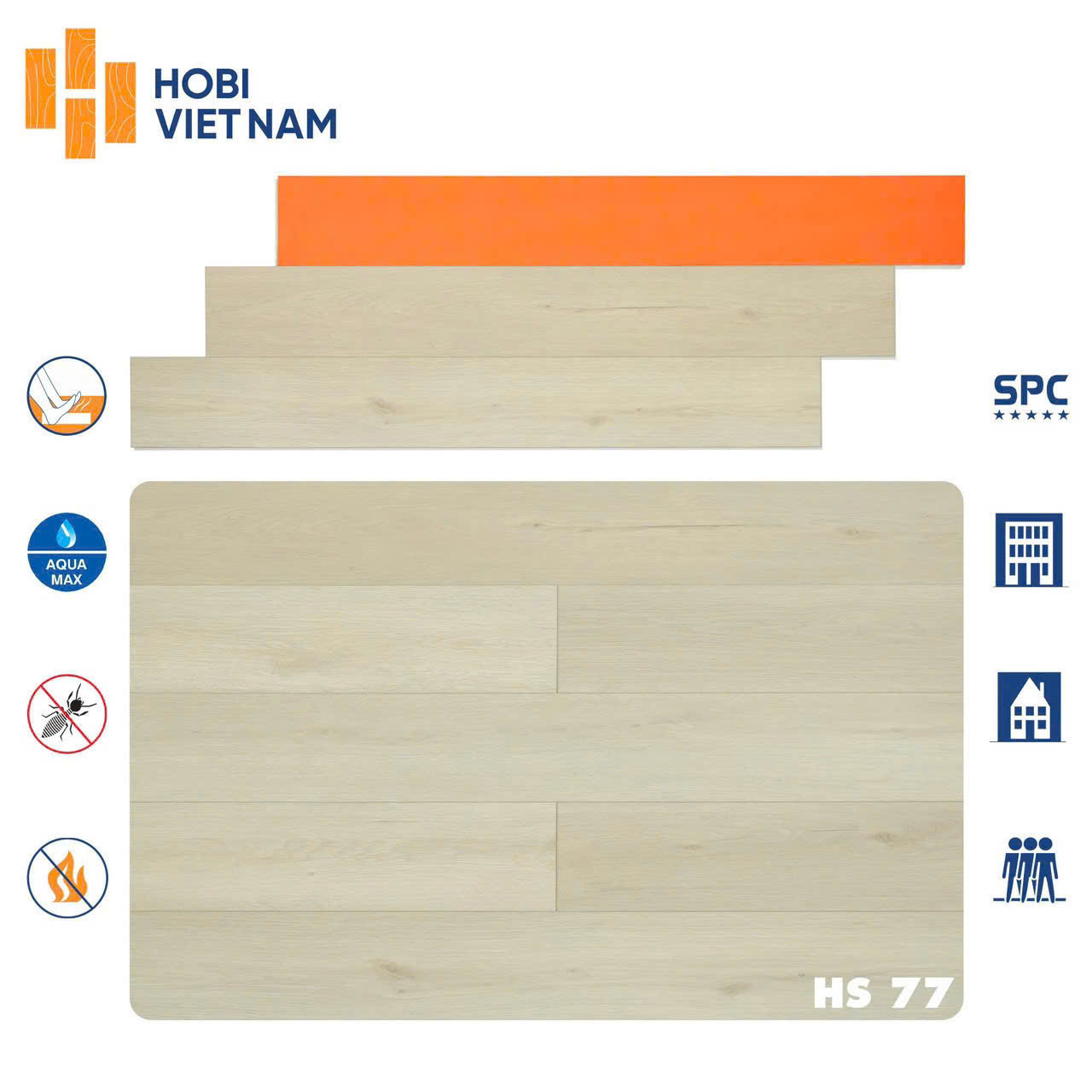 Sàn nhựa Hobi đế cao su dày 8,5mm HS77