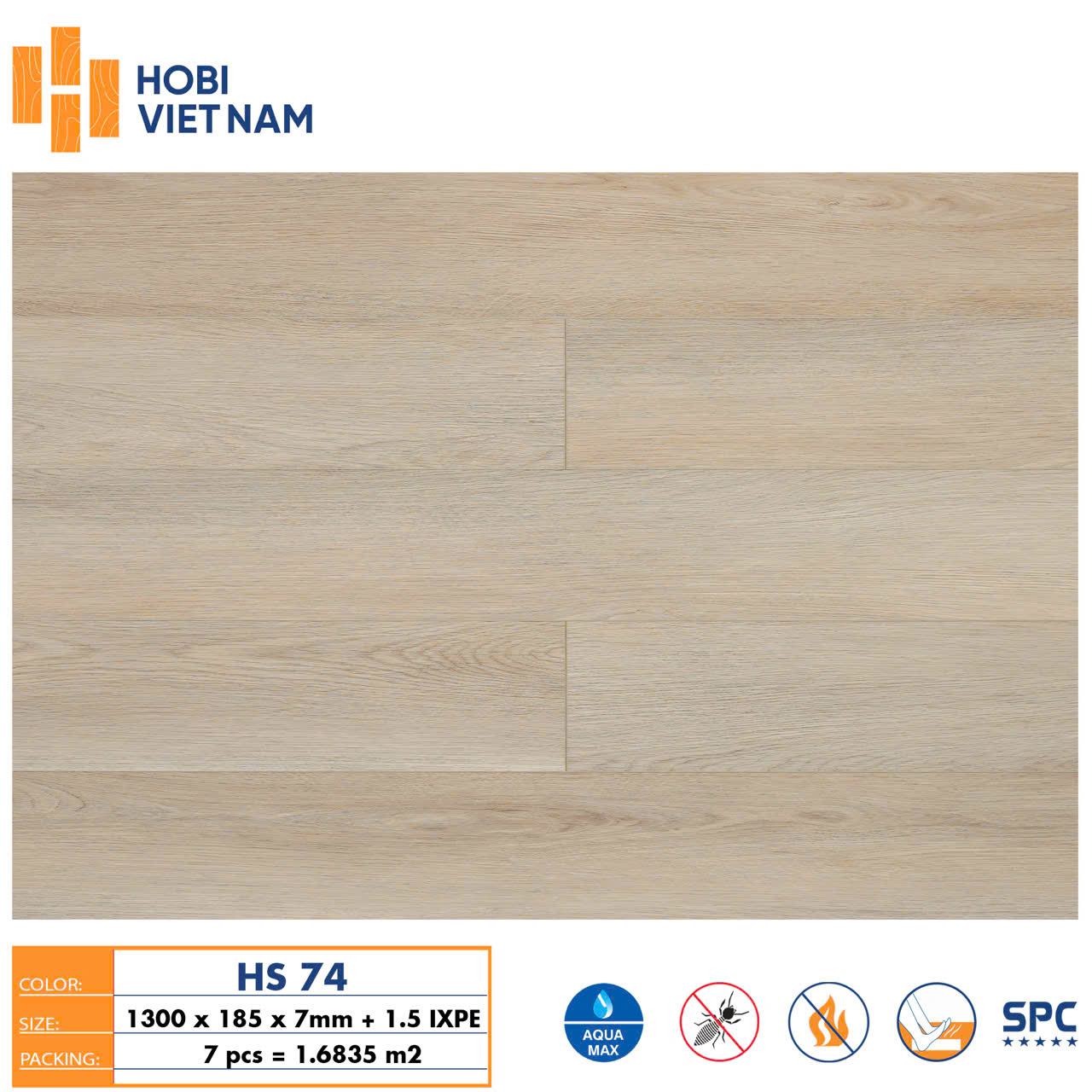 Sàn nhựa đế cao su HS74