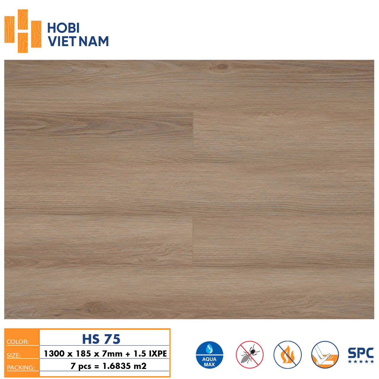 Sàn nhựa đế cao su HS75