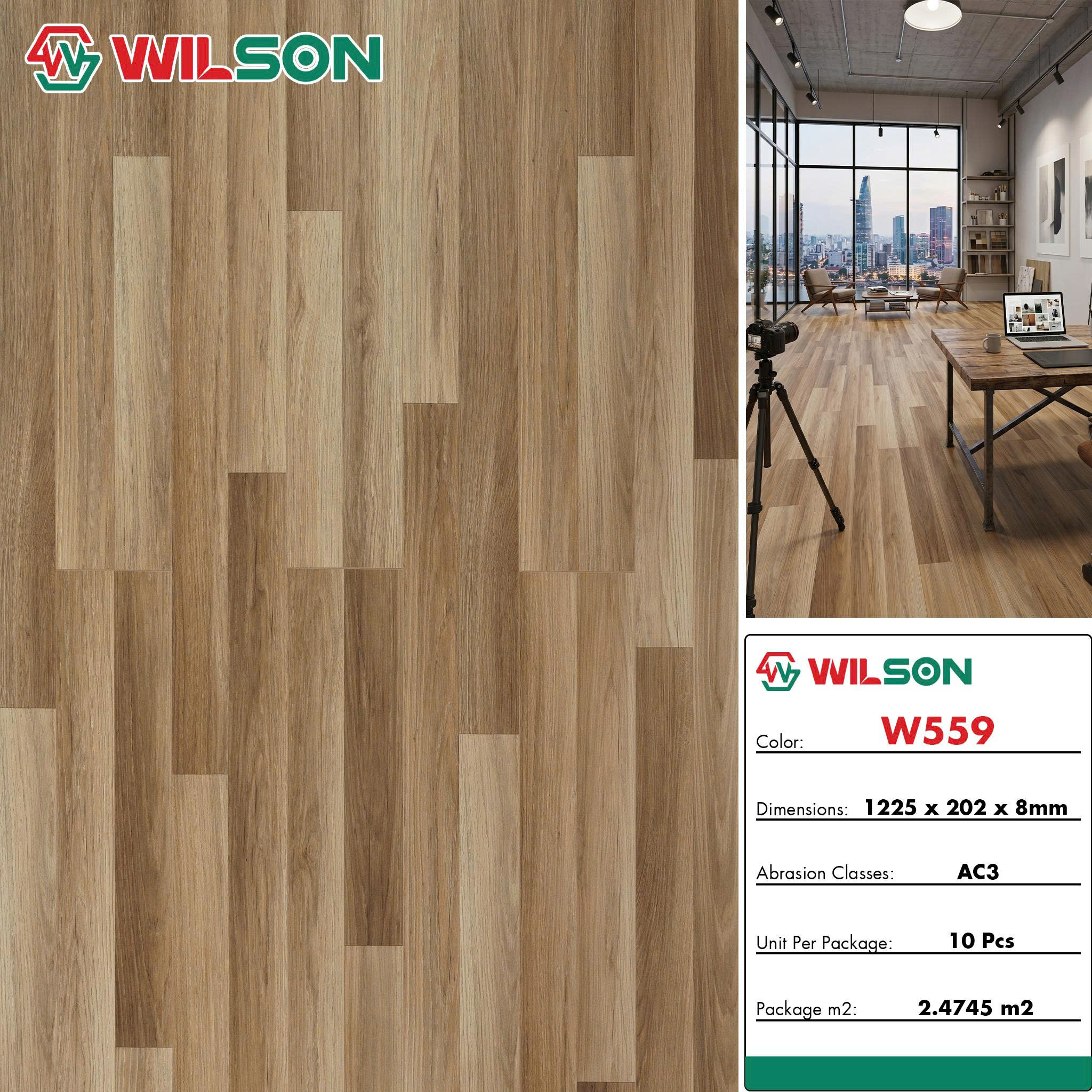 Sàn gỗ 8mm bản lớn W559 Sàn gỗ 8mm bản lớn W559